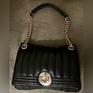 Kate Spade Black Quilted Shoulder Bag with Gold Accents